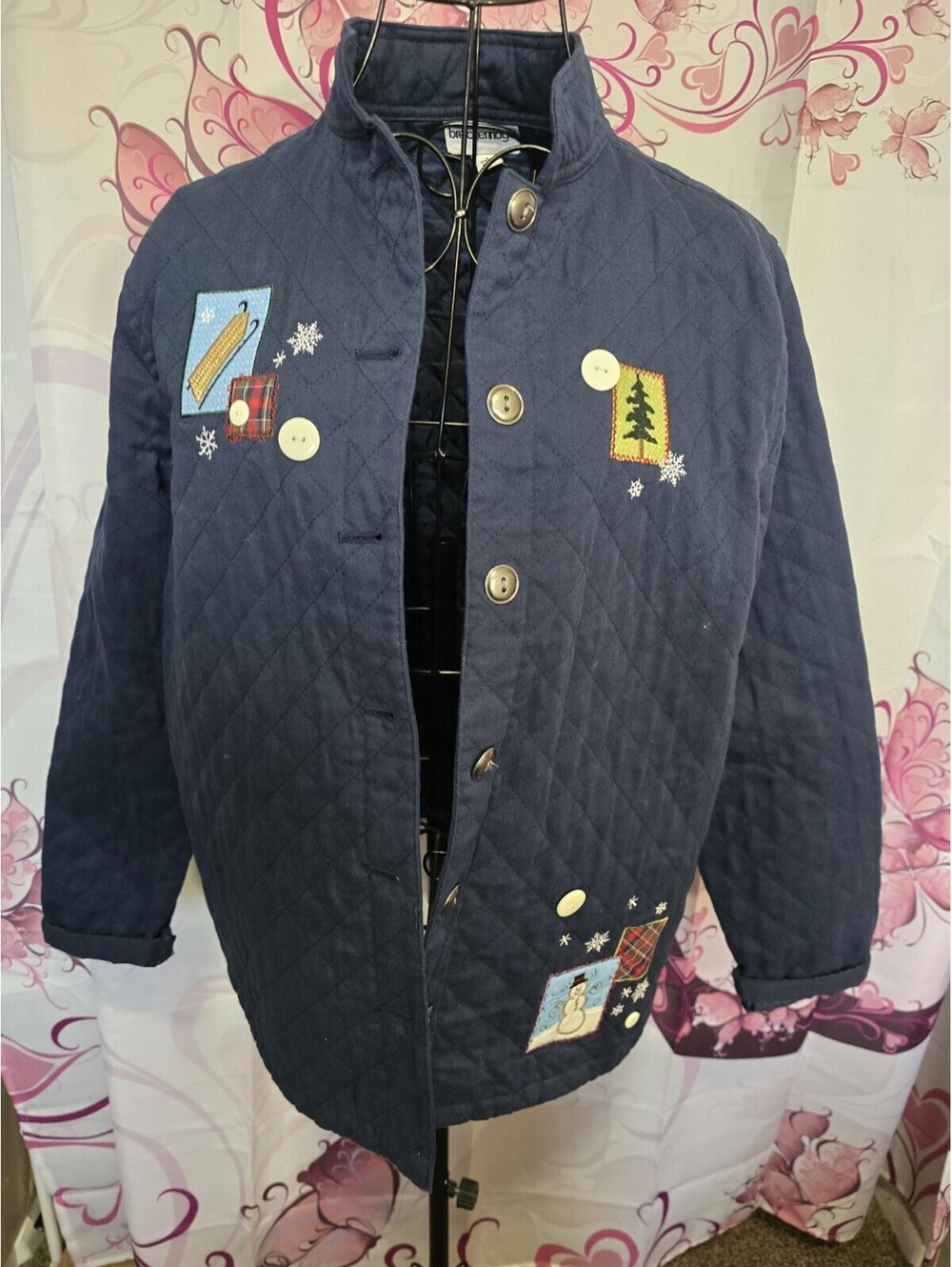 Vintage Breckenridge Quilted  SM Embroided Christmas Jacket NWOT Grannycore